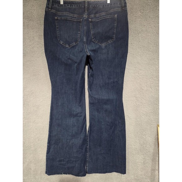 Express Jeans Womens XL 18/20/22 L Blue 70s Flare Mid Rise Flex Hyper Stretch - Picture 7 of 11